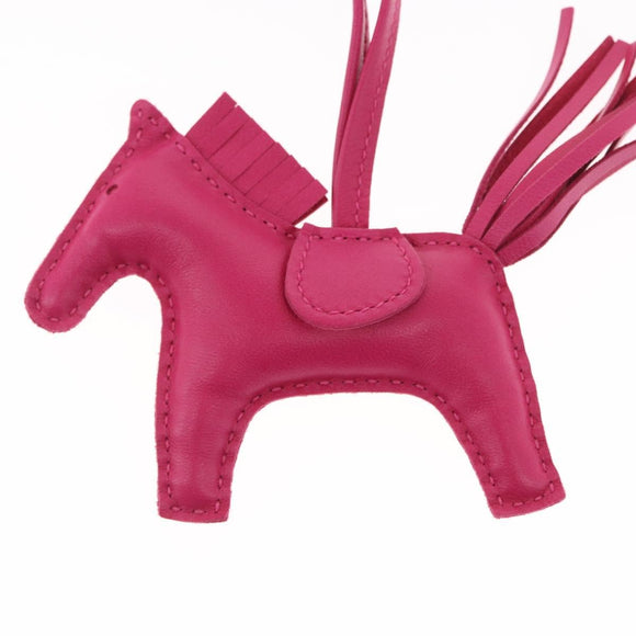 HERMES Rodeo Charm PM Charm Leather Pink Auth ka1569M