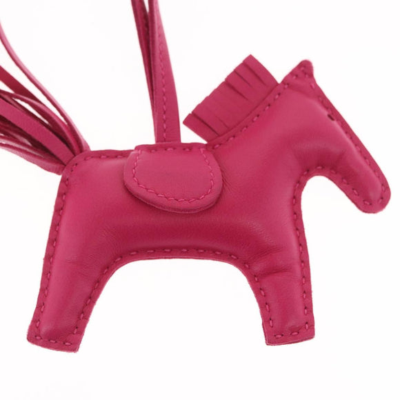 HERMES Rodeo Charm PM Charm Leather Pink Auth ka1569M