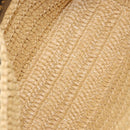 PRADA Hand Bag Straw Leather 2way Beige Black Auth ka156AV-18