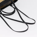 PRADA Hand Bag Straw Leather 2way Beige Black Auth ka156AV-9