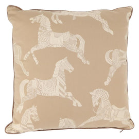 HERMES Cushion Cotton Beige Auth ka157