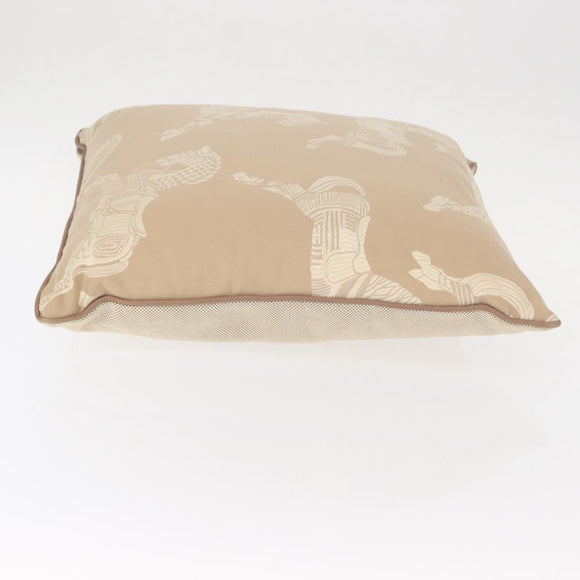 HERMES Cushion Cotton Beige Auth ka157