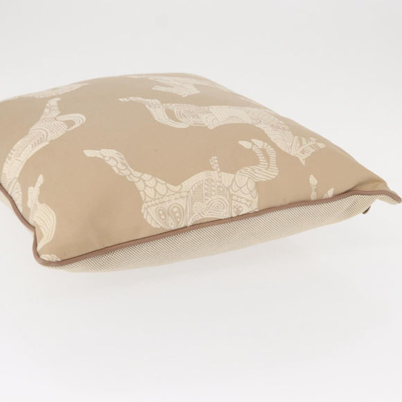HERMES Cushion Cotton Beige Auth ka157