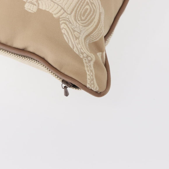 HERMES Cushion Cotton Beige Auth ka157