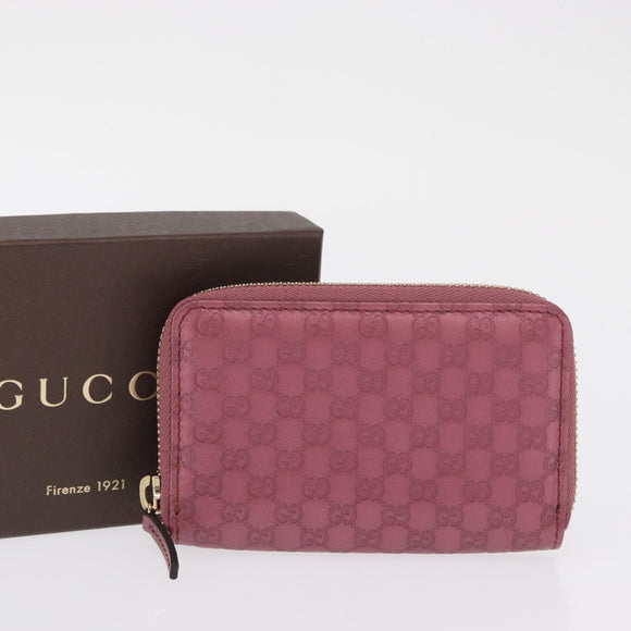 GUCCI Micro GG Canvas Coin Purse Pink 255452 Auth ka1570M