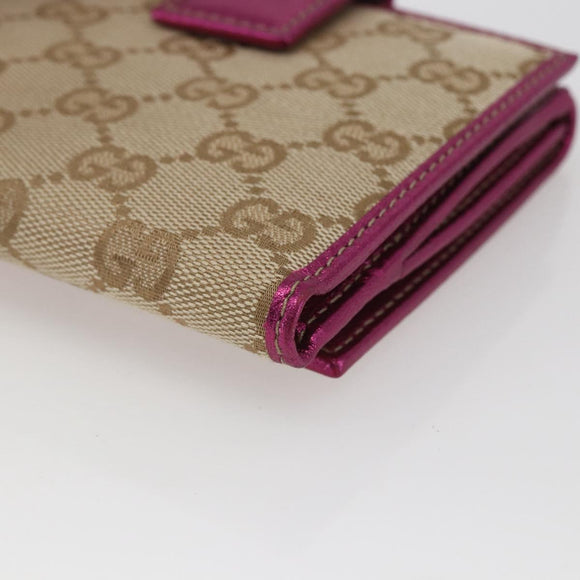GUCCI GG Canvas Geldbörse Beige Gold 181594 Auth ka1573V