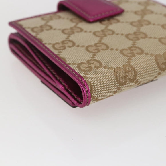 GUCCI GG Canvas Geldbörse Beige Gold 181594 Auth ka1573V