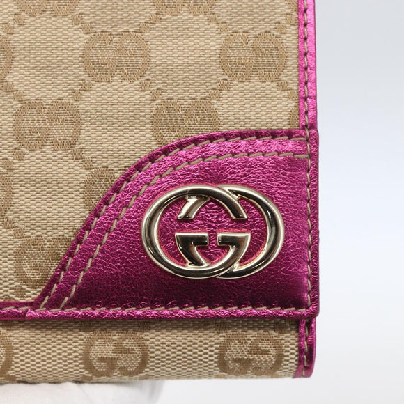 GUCCI GG Canvas Geldbörse Beige Gold 181594 Auth ka1573V