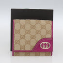 GUCCI GG Canvas Geldbörse Beige Gold 181594 Auth ka1573V-12
