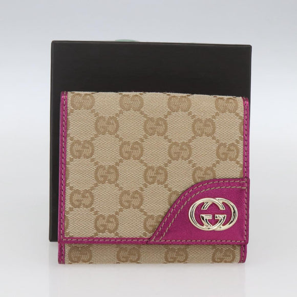 GUCCI GG Canvas Geldbörse Beige Gold 181594 Auth ka1573V