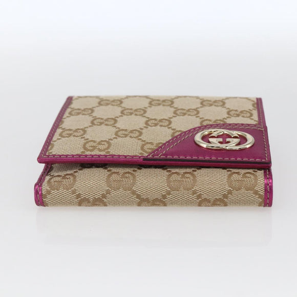 GUCCI GG Canvas Geldbörse Beige Gold 181594 Auth ka1573V
