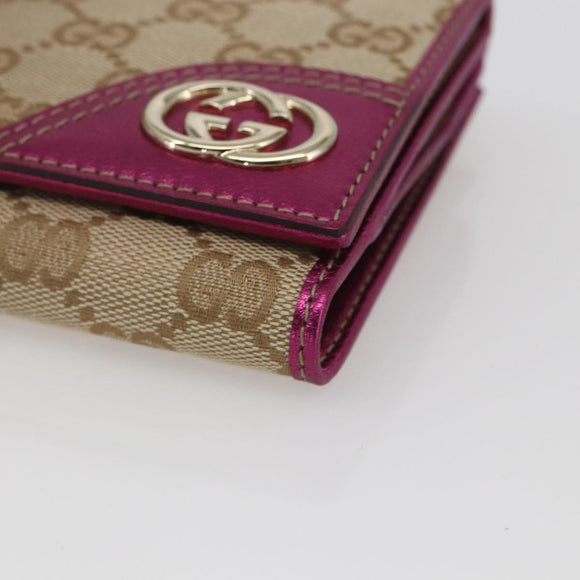 GUCCI GG Canvas Geldbörse Beige Gold 181594 Auth ka1573V