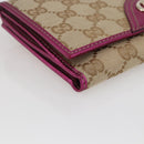 GUCCI GG Canvas Geldbörse Beige Gold 181594 Auth ka1573V-14