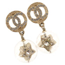 CHANEL COCO Mark Pierce Earring metal Gold CC Auth ka1574-1