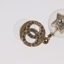 CHANEL COCO Mark Pierce Earring metal Gold CC Auth ka1574-13