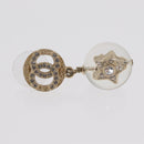 CHANEL COCO Mark Pierce Earring metal Gold CC Auth ka1574-9