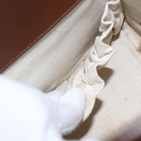 GUCCI GG Supreme Horsebit Hand Bag PVC Gold Beige 627323 Auth ka1576M