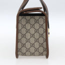 GUCCI GG Supreme Horsebit Hand Bag PVC Gold Beige 627323 Auth ka1576M-3