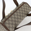 GUCCI GG Supreme Horsebit Hand Bag PVC Gold Beige 627323 Auth ka1576M-6