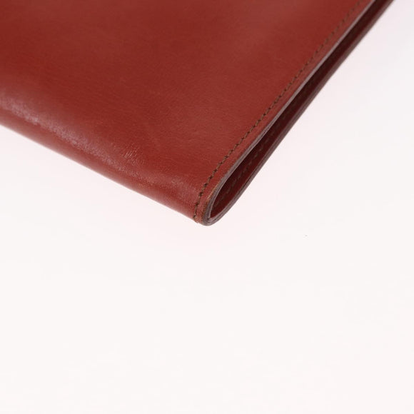 HERMES Onimetu Shoulder Bag Leather Brown Auth ka1579