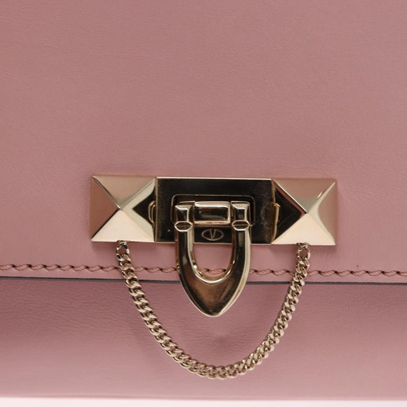 VALENTINO Handtasche Leder 2-Wege Pink Gold Auth ka1580