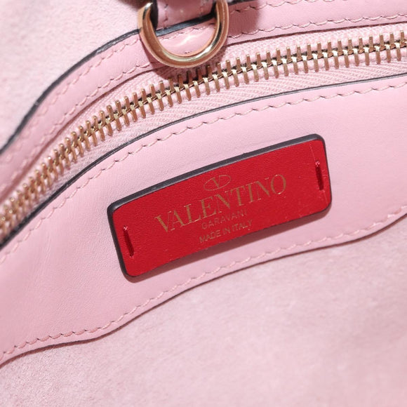 VALENTINO Handtasche Leder 2-Wege Pink Gold Auth ka1580