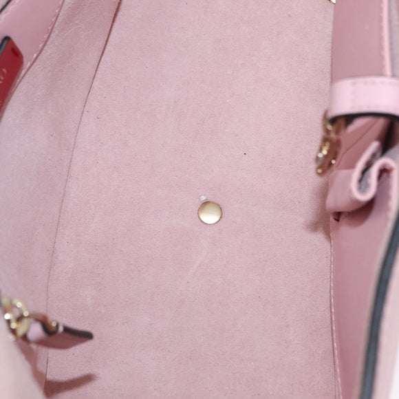 VALENTINO Handtasche Leder 2-Wege Pink Gold Auth ka1580