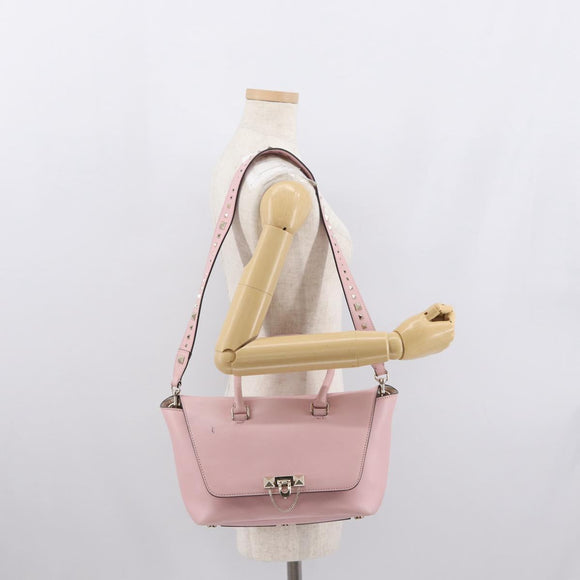 VALENTINO Handtasche Leder 2-Wege Pink Gold Auth ka1580