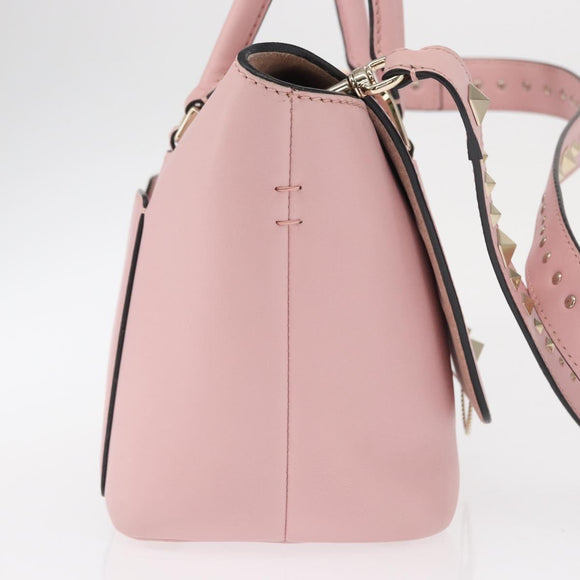VALENTINO Handtasche Leder 2-Wege Pink Gold Auth ka1580