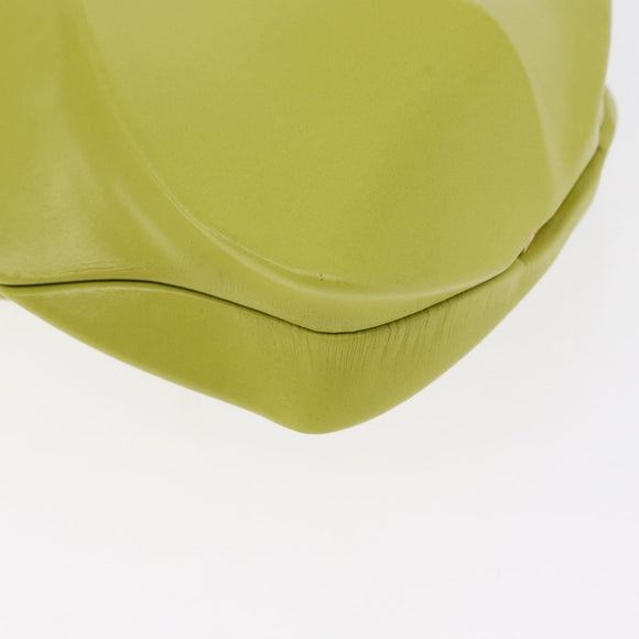 BOTTEGA VENETA Clutch Bag Leather Green Auth ka1582M