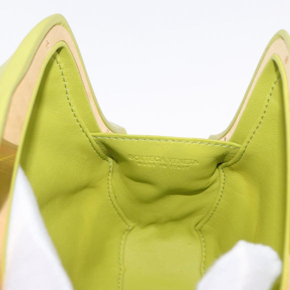 BOTTEGA VENETA Clutch Bag Leather Green Auth ka1582M