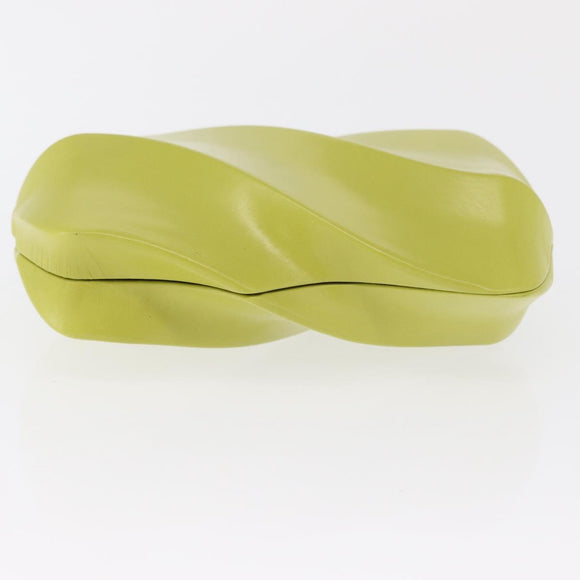 BOTTEGA VENETA Clutch Bag Leather Green Auth ka1582M
