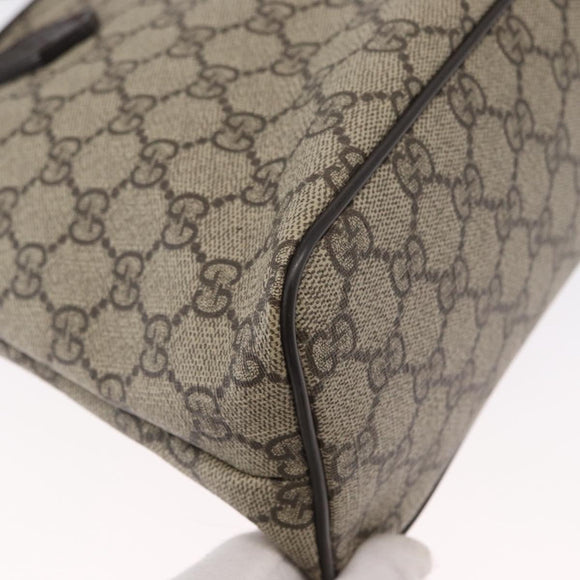 GUCCI GG Supreme Hand Bag PVC 2way Beige Silver 429019 Auth ka1583