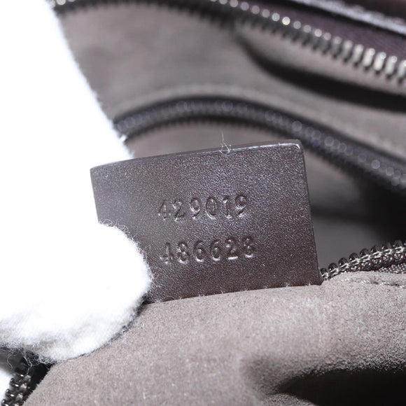 GUCCI GG Supreme Hand Bag PVC 2way Beige Silver 429019 Auth ka1583