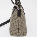GUCCI GG Supreme Hand Bag PVC 2way Beige Silver 429019 Auth ka1583-4
