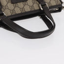 GUCCI GG Supreme Hand Bag PVC 2way Beige Silver 429019 Auth ka1583-7