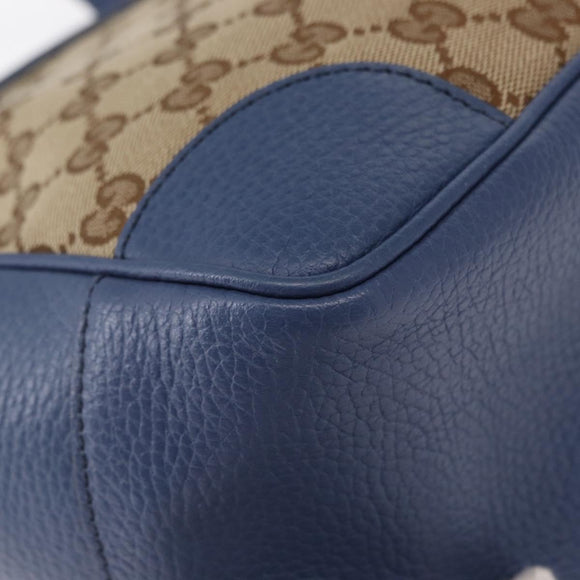 GUCCI GG Canvas Brie Hand Bag Outlet 2way Beige Gold 449241 Auth ka1584