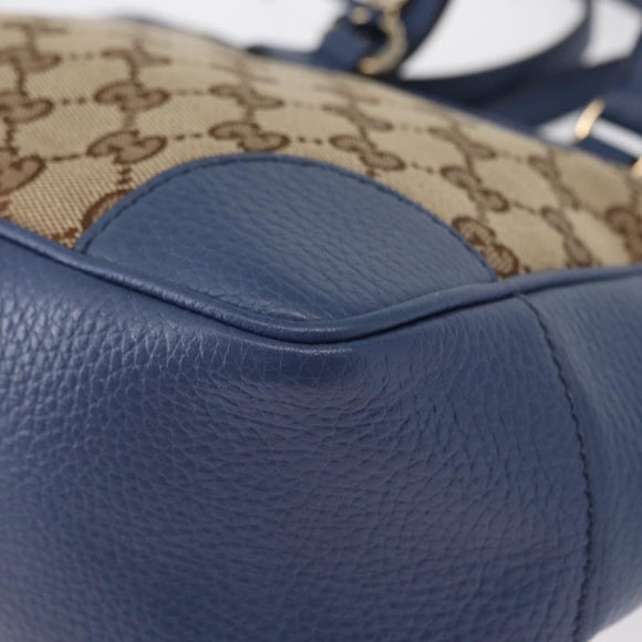 GUCCI GG Canvas Brie Hand Bag Outlet 2way Beige Gold 449241 Auth ka1584
