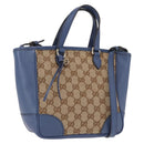 GUCCI GG Canvas Brie Hand Bag Outlet 2way Beige Gold 449241 Auth ka1584-1