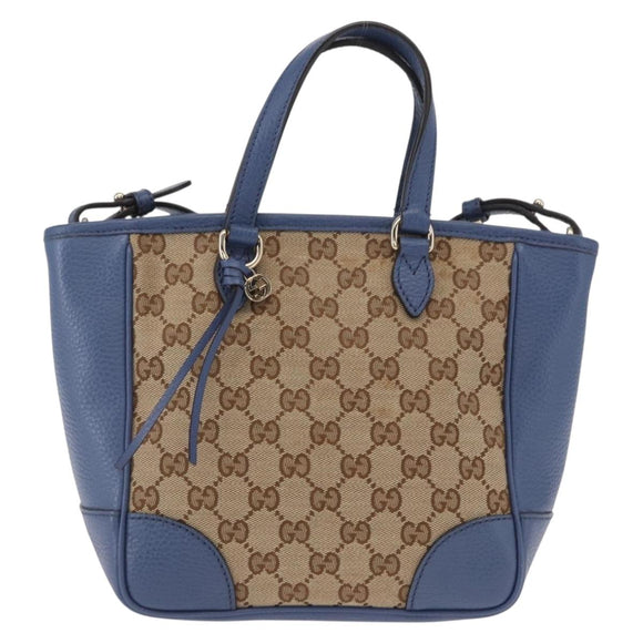 GUCCI GG Canvas Brie Hand Bag Outlet 2way Beige Gold 449241 Auth ka1584