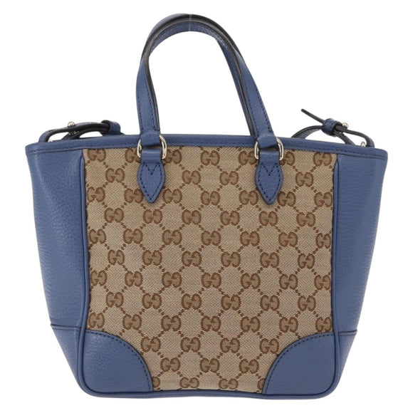 GUCCI GG Canvas Brie Hand Bag Outlet 2way Beige Gold 449241 Auth ka1584