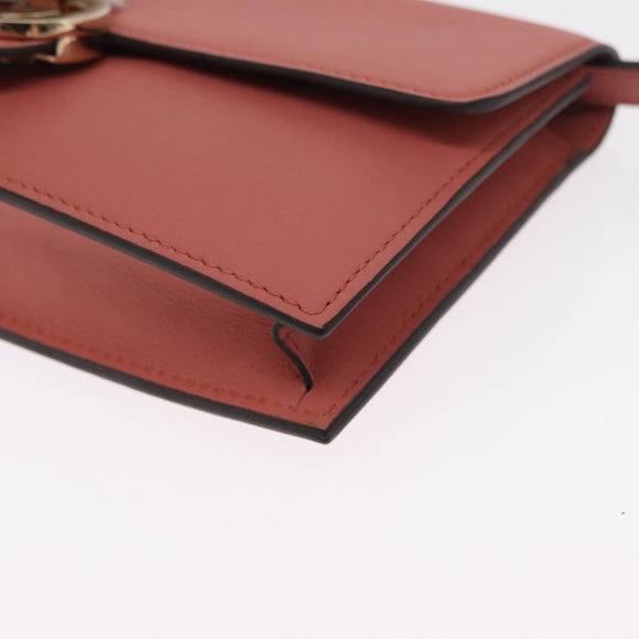 GUCCI Shoulder Wallet Bag Leather Pink Gold 369664 Auth ka1585M