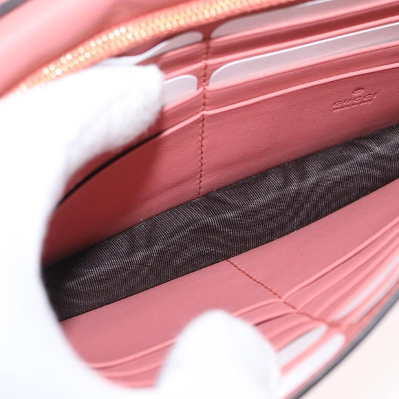 GUCCI Shoulder Wallet Bag Leather Pink Gold 369664 Auth ka1585M