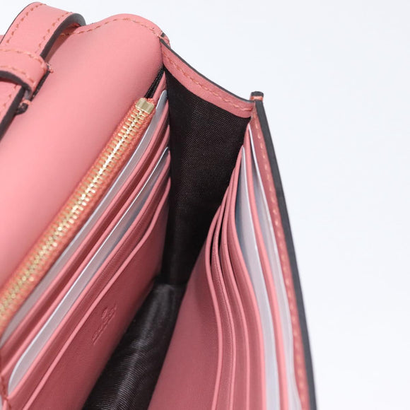 GUCCI Shoulder Wallet Bag Leather Pink Gold 369664 Auth ka1585M