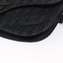 Christian Dior Oblique Trotter Canvas Saddle bag Bag Black Silver Auth ka1589A-11