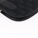 Christian Dior Oblique Trotter Canvas Saddle bag Bag Black Silver Auth ka1589A-12