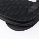 Christian Dior Oblique Trotter Canvas Saddle bag Bag Black Silver Auth ka1589A-13