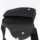 Christian Dior Oblique Trotter Canvas Saddle bag Bag Black Silver Auth ka1589A-16
