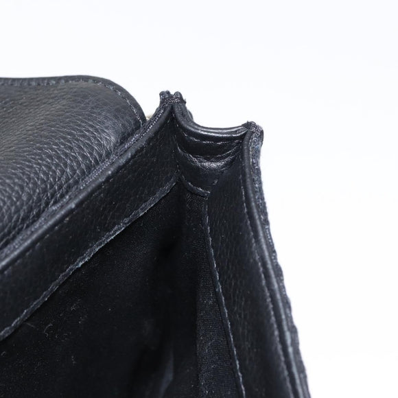 Christian Dior Oblique Trotter Canvas Saddle bag Bag Black Silver Auth ka1589A