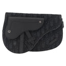 Christian Dior Oblique Trotter Canvas Saddle bag Bag Black Silver Auth ka1589A-2